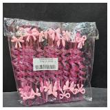 24 Reusable Pink Spiral Straws with 4 Bow Charms | Pretty Birthday Party, Bachelorette, Wedding, Baby Shower & Home Decor Essentials | Cute Coquette Supplies Straws +2 Brushes(Party Favors Gift Set)