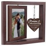 Happy Anniversary Picture Frame Gifts for Men Women, Anniversary Wedding Gift for Her Him Boyfriend Girlfriend Wife Husband Couple, Display Two 4x6 Photos