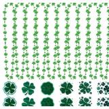 96 Pieces St Patricks Day Accessories Include St Patricks Day Necklace Shamrock Beads Necklaces and Temporary Shamrock for Party Cosplay Costumes
