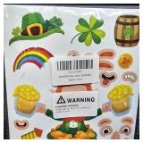 Lot of 2, 40 Sheets St Patricks Day Stickers for Kids, Saint Patrick Irish Sticker Leprechaun Gnome Shamrock, Make Your Own Stickers St Patricks Day Craft Party Decorations