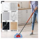 3 Pack Spin Mop Replace Head for Oceda RinseClean 2 Tank Mop System,Mop Head Refill Replacement for Oceda RinseClean 2 Tank System - Easy Replace,100% Microfiber (4pack -Blue)