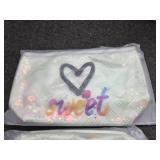 Heart & Love Cosmetic Bag for Women & Girls | Gift-Ready Waterproof PU Leather Makeup Organizer | Travel-Friendly Compact & Large Sizes (7  & 9 )