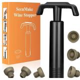 Wine Saver Vacuum Pump with Patented Seal Indicator,6 Vacuum Wine Stopper   Easy Release Tabs,Date Markers, Reusable Wine Stoppers Preserver to Keep Wine Fresh Longer, Ideal Gift for Wine Lovers