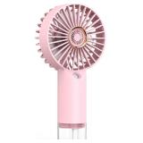 Mini Handheld Misting Fan, Small and Powerful, 3 Speed Portable Fan Lightweight USB-C Rechargeable Spray Water Mist for Makeup Stylish Girl Women Travel Indoor Outdoor Pink (Pink)