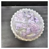 3Pcs 360  Rotating Desk Organizers and Accessories with Pen Holder Sticky Note and Clips Set, Desktop Storage Stationery Supplies Purple in color.