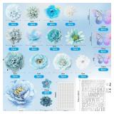 Focushine DIY Graduation Cap Decorations Kit: Artificial Flowers, 3D Butterfly, Rhinestones & Alphabet Stickers for 2025 Grad Party