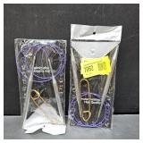Lot of 2, Knitting Needles Circular 32 inch (80cm) Stainless Steel Knitting Needles Size US 13 (9mm) Bundle with 1 Sturdy Stitch Holder