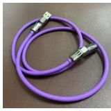 4-in-1 Fast Charging Solution with LED Flowing Light   USB with Micro USB, Type-C & Phone Connectors   Magnetic Charger for Android & iOS Devices. (Purple)