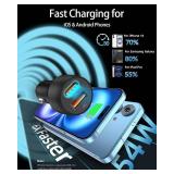 Lot of 2, USB C Car Charger, 2-Pack 54W Dual Port USB-C Car Accessories Power Adapter PD/QC Fast Charging Cigarette Lighter for iPhone 16/15/14/13/12/11 Pro Max, iPad, Samsung Galaxy S25/S24/S23, Pixe