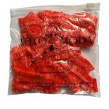 Lot of 2, Kotomoda Sphynx Cat & Small Pet Shower Caps, 20pcs Waterproof. Adjustable Bath Protection for Grooming & Ear Safety (Red)