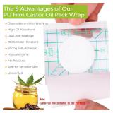 Lot of 2, 20 Pack Disposable Transparent PU Film Castor Oil Pack Wrap for Belly Button, 3.2 x 3.2 inches Water-Resistant,Self-Adhesive, Hypoallergenic,