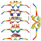 HOWAF Gay Pride Rainbow Paper Glasses, 26 Pack LGBT Gay Pride Glasses Rainbow Party Photo Booth Props Fancy Dress Costume Accessories for Women Man Gay Pride Celebrations Birthday Party Supplies