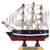 Lot of 3, Veemoon Wooden Sailboat Model Small Sailboat Ornament Retro Ship Decor Nautical Tabletop Boat Decoration Antique Boat for Home Office Ocean Theme Party (4.3 * 4.7in)