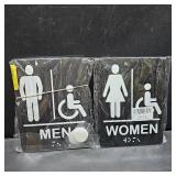 Lot of 2, Restroom Sign for Business, ADA Compliant Braille Bathroom Sign with Double Sided Tape to Secure Perfectly in Less Than a Minute,Men
