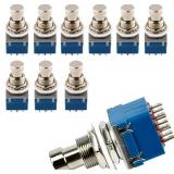 Etopars 10 X 3PDT 9 Pins Box Stomp Guitar Effect Pedal Foot Switch True Bypass Metal Blue