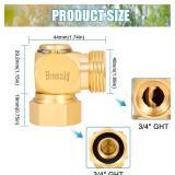 Garden Hose Swivel elbow Connector 90 Degree Solid Brass Pipe Fittings,Brass Replacement Part Swivel,Hose Kink Protector 1pc