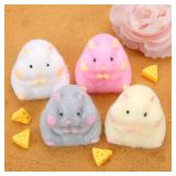 Kot if 3, 4 Pcs Hamster Taba Squeeze Toys, Cute Soft Big Squishy Hamsters Fidget Toy for Stress Relief Sensory Anxiety Parties Gifts Adults Kids Pinch Families