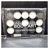 Black White Face Body Paint Kit with Brushes for Art Theater Halloween Party Cosplay Clown Sfx Makeup for Adult, Face Body Paint Washable Zombie Skeleton Makeup Kit (15 Colors)