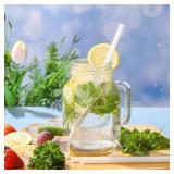 Lot of 2, Biodegradable PLA Straws, 8.3" x 0.315", Pack of 200/100, both white (100, White)