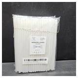 Lot of 2, Biodegradable PLA Straws, 8.3" x 0.315", Pack of 200/100, both white (100, White)