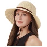 Zylioo 2XL/XL/L/M/S Womens Straw Hat,Wide Brim Sun Protection Beach Hats,UPF 50+ Floppy Summer Hat for Small Heads