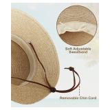 Zylioo 2XL/XL/L/M/S Womens Straw Hat,Wide Brim Sun Protection Beach Hats,UPF 50+ Floppy Summer Hat for Small Heads