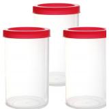 Lot of 3, Youngever 3 Pack Plastic Condiment Containers, Sauce Containers with Lid, Plastic Salad Dressing Container (5oz)
