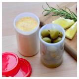 Lot of 3, Youngever 3 Pack Plastic Condiment Containers, Sauce Containers with Lid, Plastic Salad Dressing Container (5oz)