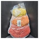 Lanpn 3D Stacked Fall Pumpkin Pillow, 3 Color Corduroy Pumpkin Halloween Decoration Throw Pillow Soft Cute 3D Shaped Cushion for Sofa Couch Bedroom Autumn Thanksgiving Halloween Decor (9.1x15in)