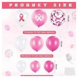 HyDren 108 Pieces Breast Cancer Awareness Decorations Balloons Arch Garland Kit 12 10 5 Inch Pink White Confetti Latex Pink Ribbon Foil Balloons for Pink Ribbon Party Decoration Supplies