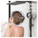 Lot of 2, Disposable Shower Caps, Plastic Clear Hair Cap Large Thick Waterproof Bath Caps for Women, Hotel Travel Essentials Accessories Deep Conditioning Hair Care Cleaning Supplies (One Size, Count,