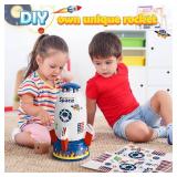 Skirfy Sprinkler Rocket Launcher Outdoor Water Toys for Kids, Rocket Design Water Powered Liftoff 9-16ft & Spin, Summer Garden Lawn Toys & Birthday Gift for Girls Boys Age 3-12 Year Old  White