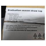 Graduation Cap Shaped Novelty Cup with Lid and Straw