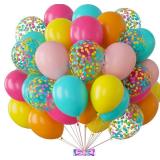 Lot of 2, Tropical Balloons 88Pcs Arch Kit - 12 Inch Luau Party Balloons in Hot Pink, Orange, Yellow, Green & Teal for Hawaii Summer, Beach & Pool Decorations