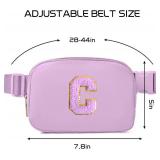 Gitus Gifts for 8 9 10 11 12 Year Old Girls Belt Bag Fanny Pack Crossbody Bags with Initial Letter Patch Cute Stuff Birthday Gifts for Teen Girls Women Personalized Trend Stuff (Lavender-C)