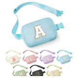YOOLIFE Gifts for Girls Teen Girls Birthday Gifts - Personalized Gifts for Women, Gifts for Daughter Sister Friends, Blue Initial Crossbody Bag Belt Bag A