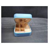 jekiinova Initial Travel Jewelry Case Jewelry Box Jewelry Organizer w Mirror, Blue Travel Must Haves Travel Accessories for Women Teacher Wedding Gifts Best Teacher Gifts End of Year Teacher Gift (R)