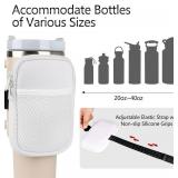 evron Water Bottle Pouch for Stanley Cup, Stanley Cup Accessories 40oz with Spacious Opening Mesh Pocket Fit for Most Mobiles,Gym Accessories Slip Proof Elastic Armband Tumbler Pouch
