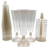 Lot of 3, Plastic Champagne Flutes 10 Pack Disposable Champagne Glasses 5.5 Oz for Small Party Parties Wedding Toasts and New Year s Eve - Elegant Bulk Gold Plastic Wine Flutes (Gold-10pcs)