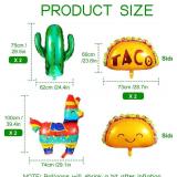 Lot if 3, 6 Pieces Mexican Fiesta Theme Party Balloons Mexican Taco Llama Cactus Jumbo Foil Balloons Mexican Fiesta Party Decorations for Cinco De Mayo Taco Bout Luau Party Birthday Baby Shower Suppli