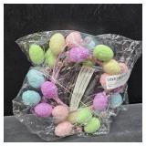 Easter Egg Candle Ring, 9 Inch Pastel Sugar-Coated Decorative Wreath, Fits 4.25 Inch Pillar Candles