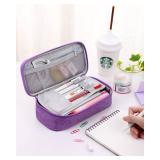 YOKUMA Pencil Case,Large Capacity Pencil Pouch,Aesthetic Zipper Pencil Box, Back to School Supplies for College Student Teen Adults,Travel Essentials,Electronic Cable Organize