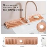 17.7" Silicone Sink Splash Guard - Multi-Functional Kitchen Sink Mat with Drip Tray, Sponge Holder & Soap Dish, 6 Slope Design for Easy Drainage, Foldable & Fasten Button for Secure Fit Pink