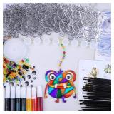 Winlyn 27 Sets Halloween Craft Kits Fall Crafts Monster Suncatchers Ornaments Decorations DIY Window Paint Art Suncatchers Hanging Monster Sun Catchers for Kids Classroom Party Activities