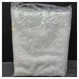 TrendShine Sheer Curtains, 84 Inches Long, 2 Panel Set, White Voile with Linen Lace, 3" Rod Pocket