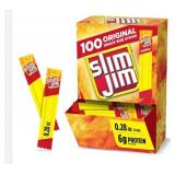 Slim Jim Smoked Meat Sticks, Original Flavor, 6g Protein per Serving, Snack Size, Camping Snack, 0.28 Oz. (100 Count)