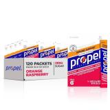 Propel Immune Support Electrolyte Enhanced Water Drink Mix Powder Packets, Orange Raspberry, 100% DV Vitamin C, Good source of Zinc, Zero Sugar Hydration with Electrolytes and Vitamins (120 Packets)
