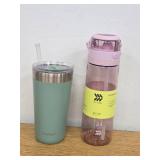 All In Motion 24oz Water Bottle and Embark and 20oz Stainless Steel Tumbler with Straw Green