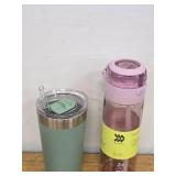 All In Motion 24oz Water Bottle and Embark and 20oz Stainless Steel Tumbler with Straw Green