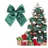 Green Velvet Christmas Bow, 6PCS